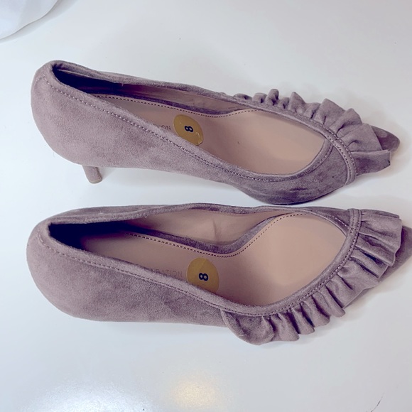 BCBG Generation Marci Ruffle Faux Suede Heels - Picture 2 of 5